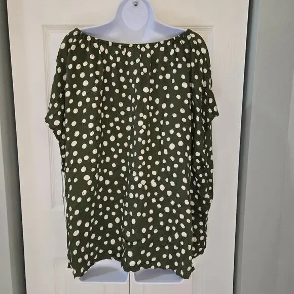 VELVET By Graham & Spencer Joyce Polka Dot Blouse Office Church Work Flowy - Picture 2 of 7